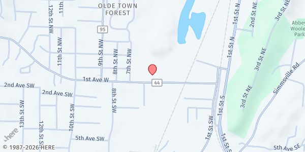 Map showing Alabaster Church of God at 530 1st Ave W, Alabaster, AL