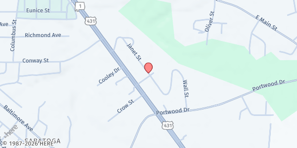 Map showing Church of God of the Union Assembly at 1 Chloris St., Albertville, AL