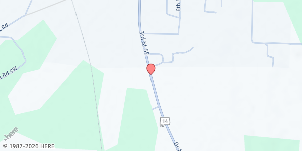 Map showing Cole Evangelistic Ministries at 12 3rd Ave. NW a, Aliceville, AL