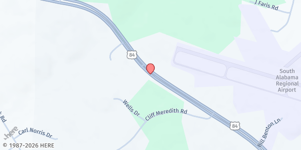 Map showing Covington Baptist Association at 18350 US-84, Andalusia, AL