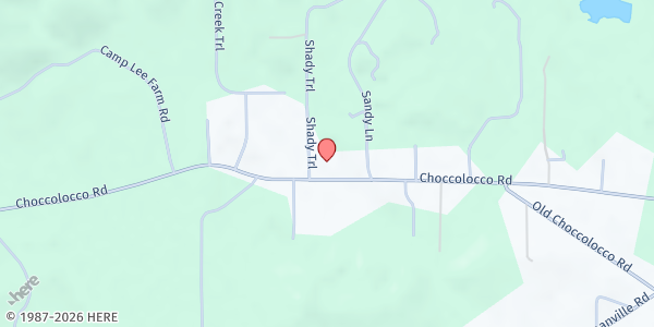 Map showing Cornerstone Church at 2885 Choccolocco Rd., Anniston, AL