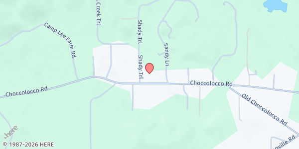 Map showing Cornerstone Church at 2885 Choccolocco Rd., Anniston, AL