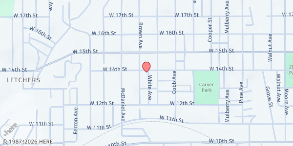 Map showing Friendship Missionary Baptist Church at 1130 W. 14th St., Anniston, AL
