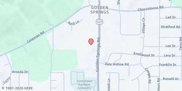 Map showing Jesus Is The Way The Truth & Life Ministries at 520 Golden Springs Rd., Anniston, AL