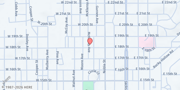 Map showing New Life Apostolic Center at 1800 Gurnee Ave., Anniston, AL