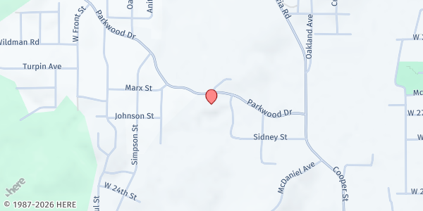 Map showing The Bridge Christian Center at 1300 Parkwood Dr., Anniston, AL