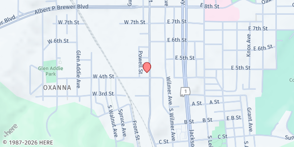 Map showing The Salvation Army - Anniston at 420 Noble St., Anniston, AL