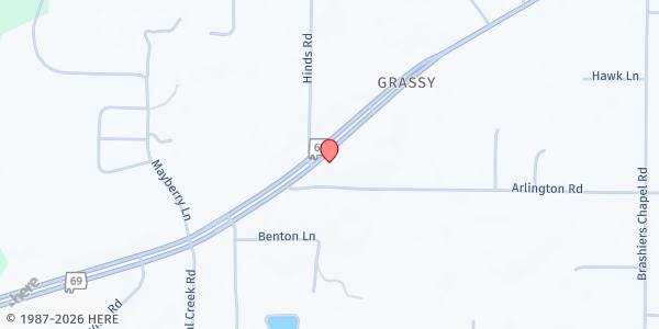 Map showing The Christian Center at 9105 AL-69, Arab, AL