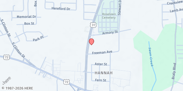 Map showing Downtown Rescue Mission Thrift Store - Athens Pantry - Food Distribution Center at 705 US-31, Athens, AL