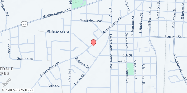 Map showing Trinity SDA Church at 823 Browns Ferry St, Athens, AL