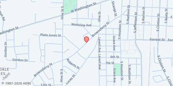 Map showing Trinity SDA Church at 823 Brownsferry St., Athens, AL