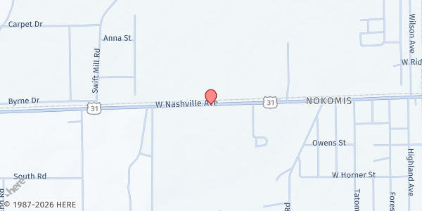 Map showing Atmore Area Christian Care at 923 W. Nashville Ave., Atmore, AL