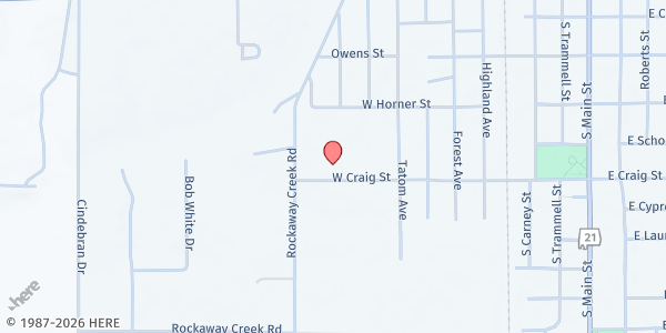 Map showing Rachel Patterson Elementary at 1102 W Craig St, Atmore, AL