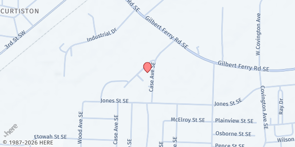 Map showing City of Attalla Mobile Pantry at 102 Case Ave., Attalla, AL