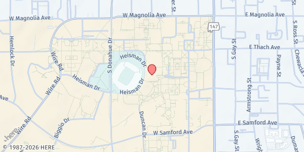 Map showing Auburn University Campus Food Pantry - Lupton Hall at 300 Roosevelt Concourse, Auburn University, AL