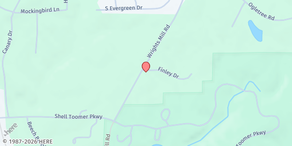 Map showing Mt. Moriah Missionary Baptist Church at 2255 Wrights Mill Rd., Auburn, AL