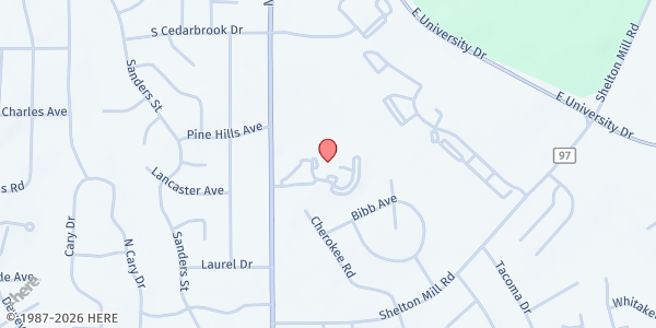 Map showing St. Michael the Archangel Parish - Food Pantry at 1100 N. College St., Auburn, AL