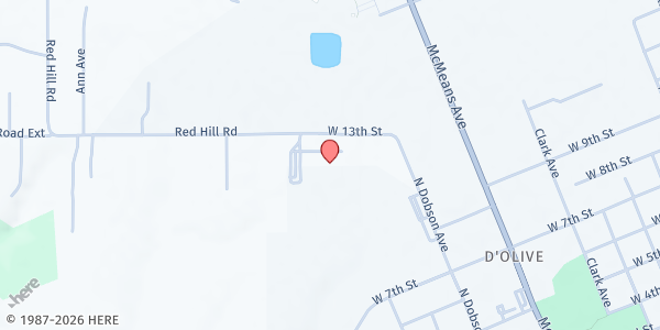 Map showing Bay Minette Middle School at 1311 W 13th St, Bay Minette, AL