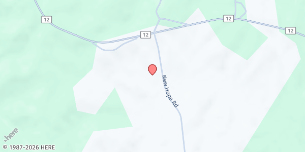 Map showing New Hope Baptist Church at 2078 New Hope Rd., Berry, AL