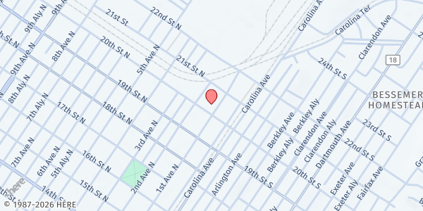 Map showing Bessemer Court Mobile Pantry at 2014 1st Ave. N., Bessemer, AL