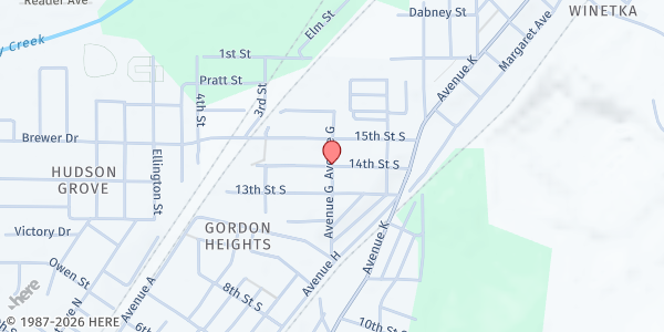 Map showing Greater 14th St Baptist Church at 418 14th St. S., Bessemer, AL