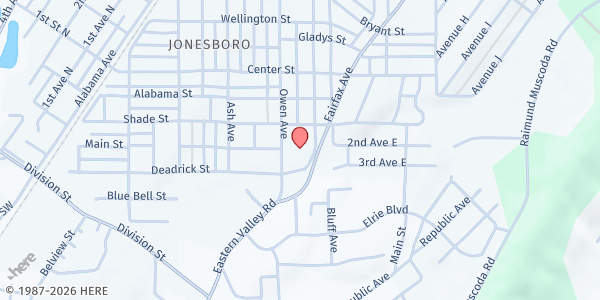 Map showing Jonesboro Elementary School at Jonesboro Elementary School, 125 Owen Avenue, Bessemer, AL
