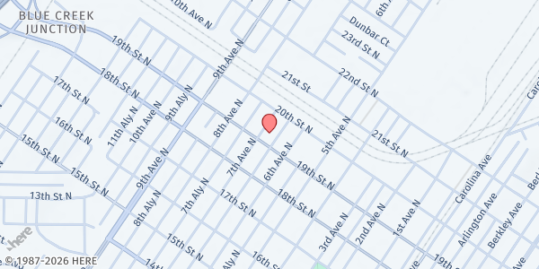 Map showing Kikstart Incorporated at 631 19th St N, Bessemer, AL