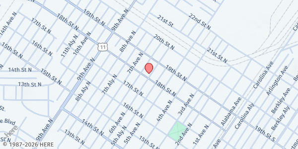 Map showing The Foundry Rescue Mission at 1804 6th Ave. N., Bessemer, AL