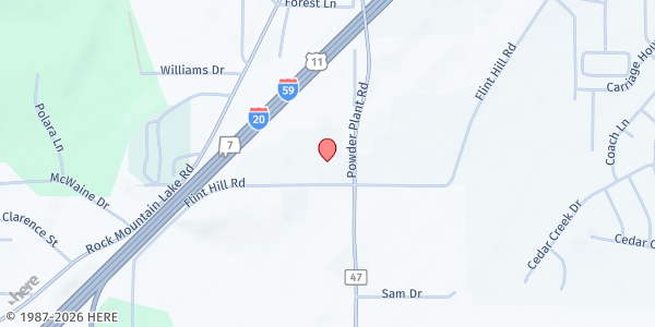 Map showing The Grace Place at 1630 Powder Plant Road, Bessemer, AL