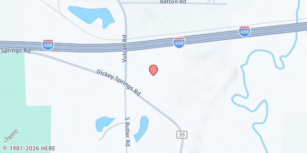 Map showing The HUB Community Development Corporation, Inc. at 7555 Dickey Springs Road, Bessemer, AL