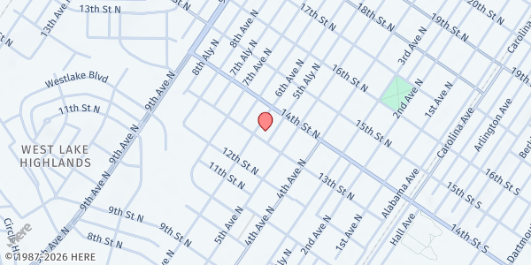 Map showing The Salvation Army - Bessemer at 424 13th St., Bessemer, AL