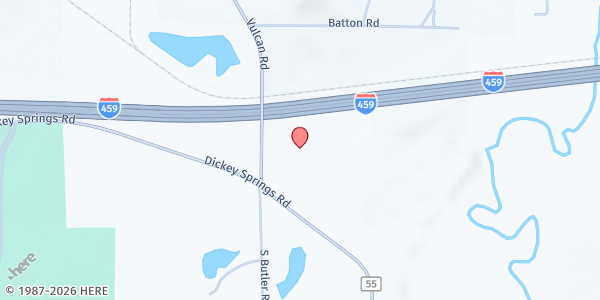 Map showing The Worship Center Christian Church - The HUB CDC at 7555 Dickey Springs Rd., Bessemer, AL