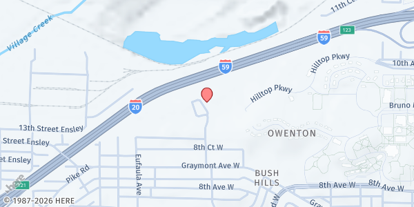 Map showing Bush Hills STEAM Academy Family Market at 901 16th St. W., Birmingham, AL