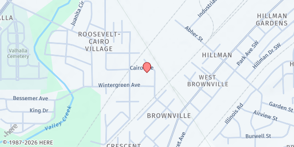 Map showing Church of Christ Roosevelt at 5409 Cairo Ave., Birmingham, AL