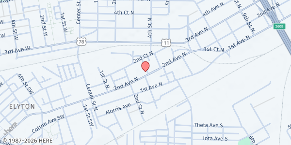 Map showing Disabled American Veterans - Birmingham at 238 2nd Ave. N., Birmingham, AL