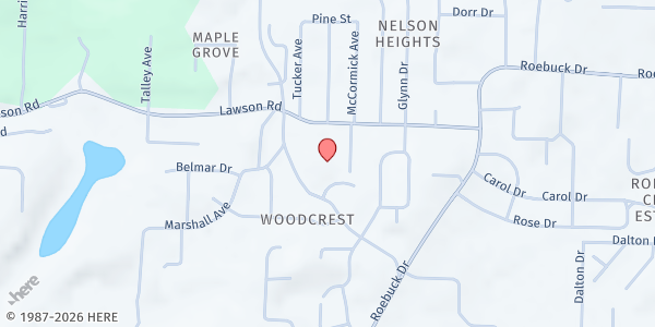 Map showing Faith Missionary Baptist Roebuck at 9841 Red Mill Rd., Birmingham, AL