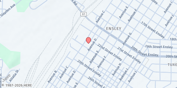 Map showing For-Word Christian Center Mobile Pantry at 2200 Ave. C Ensley, Birmingham, AL