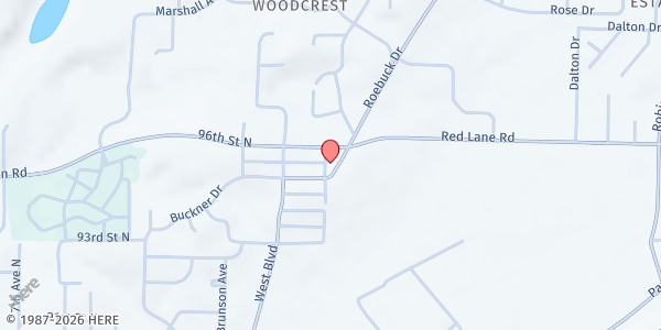 Map showing Helpline Christian Outreach Ministries at 8 Roebuck Dr., Birmingham, AL