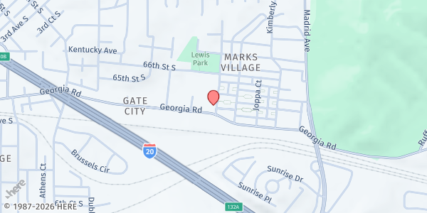 Map showing Holy Rosary / Gate City Food Pantry at 6414 Interlakin Ave, Birmingham, AL