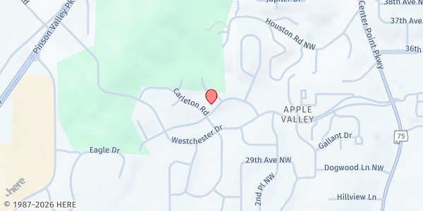 Map showing Jesus Is Lord Ministry at 1268 Maple St., Birmingham, AL