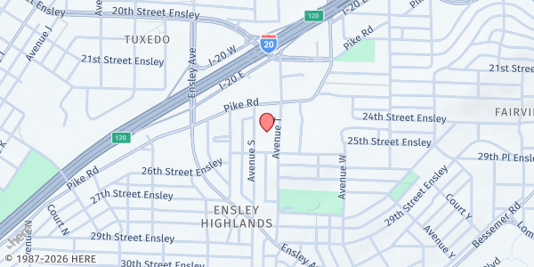 Map showing Minor Elementary School Family Market at 2425 Avenue S, Birmingham, AL