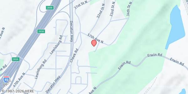 Map showing New Life SDA Church Pantry at 5626 Ash St., Birmingham, AL