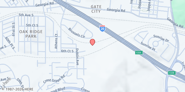 Map showing Oliver Elementary School Family Market at 6871 6th Ct S, Birmingham, AL