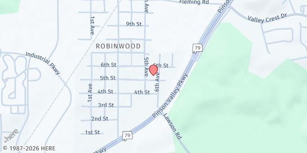 Map showing Pillar of Hope Christian Church at 520 5th St., Birmingham, AL