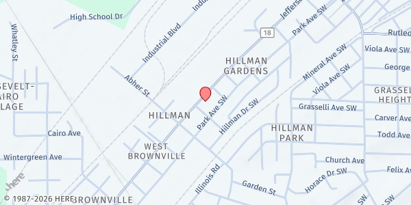 Map showing Project Hopewell at 4817 Jefferson Ave. SW., Birmingham, AL