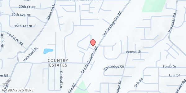 Map showing Redeeming Grace Tabernacle at 190 Trafalgar Square, Birmingham, AL