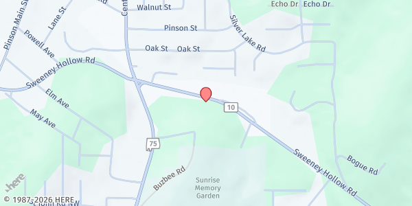Map showing Revelation Knowledge Bible Church at 3314 Sweeney Hollow Rd., Birmingham, AL