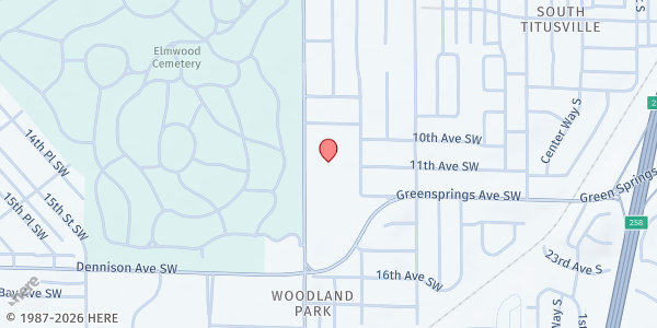Map showing Sixth Ave Baptist Church at 1101 Martin Luther King Jr Dr., Birmingham, AL