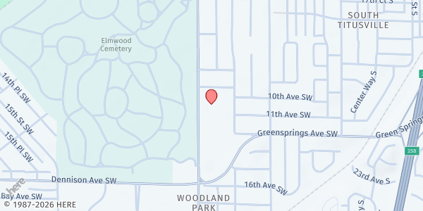 Map showing Sixth Avenue Baptist Church at 1101 Martin Luther King Jr Dr., Birmingham, AL