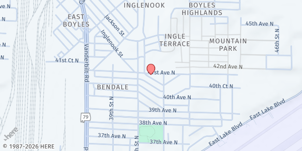 Map showing True Vine Evangelical at 4030 40th Terrace N., Birmingham, AL